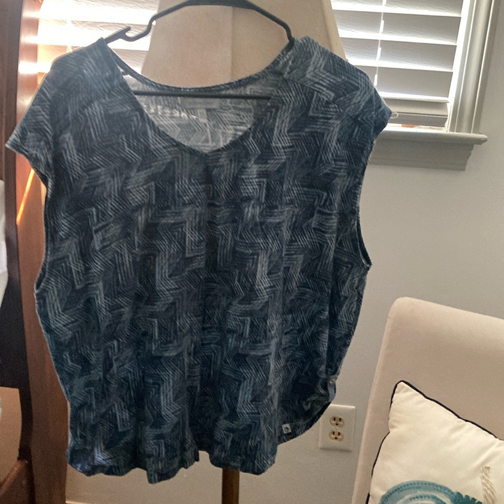 Blue cotton top sleeveless
